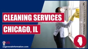 woman work on a cleaning service company in chicago, illinois