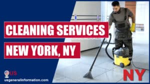 worker cleaning in a cleaning service company in new york