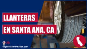 foto de un taller de tire shop carros en una llantera en santa ana, california en español